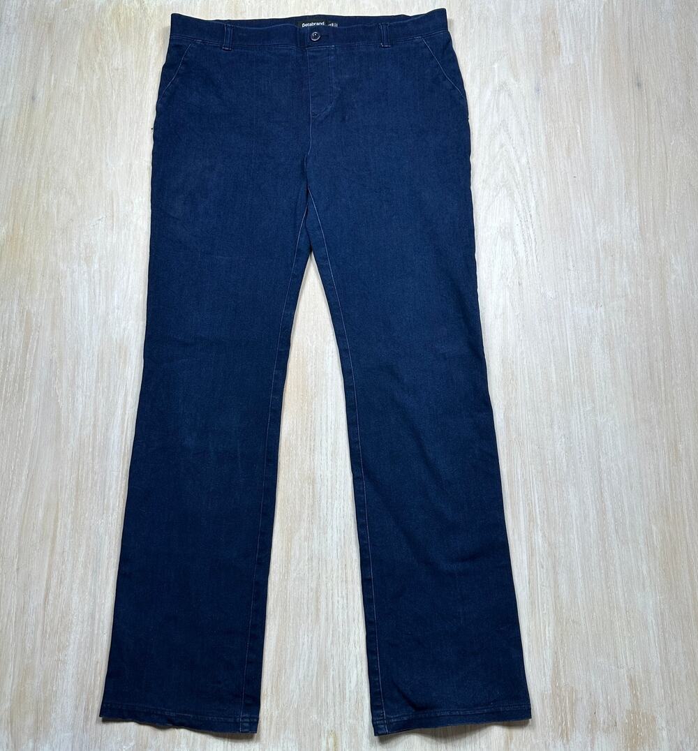 Betabrand Dark Wash Bootcut Stretch Dress Pant Comfort Casual Yoga Jeans XL